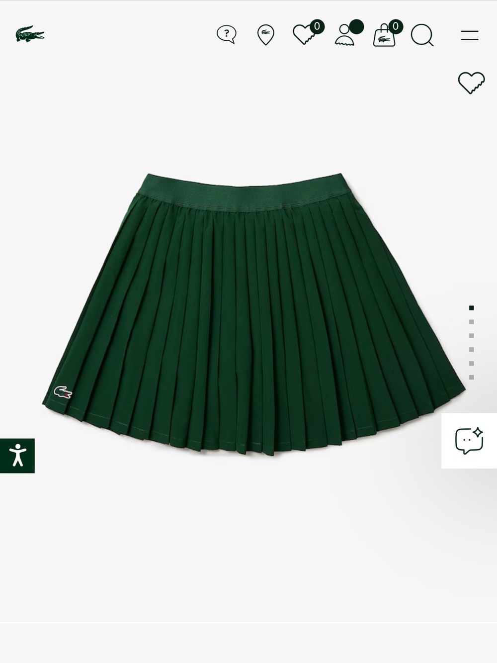 Lacoste Girls' Pleated Lined Skirt